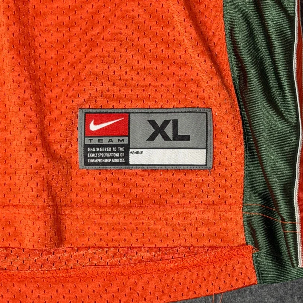 Nike University of Miami Hurricanes Football Jersey Orange Green #11 Mens XL